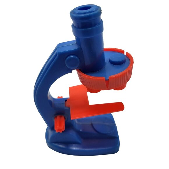 Vintage 1960's Transogram Toy Microscope Moveable Slide Tray Blue Orange Plastic - Picture 8 of 8